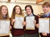 EE 12/09/2018 NEWS - Laoise Kelly, Emily Murphy, Anna Murphy and Matthew Russell show off their Junior Certificate results in Carrigaline Community School. Picture: Howard Crowdy
